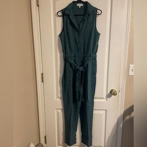 New Cloth & Stone Sundance Odette Sleeveless Jade‎ Jumpsuit M Preppy Boho Career